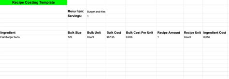 Free Recipe Cost Spreadsheet Template Bryont Blog