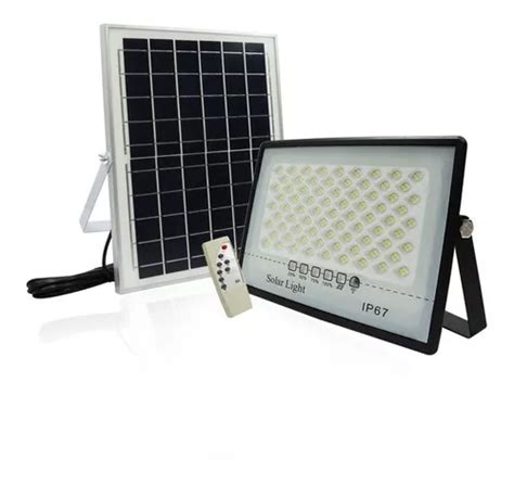 Reflector Led Con Panel Solar 200w Luz Blanca Construled 01 Color De La