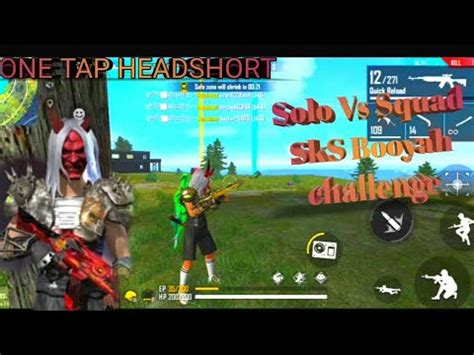 Free Fire Solo Vs Squad SKS One Tap Headshot Booyah Challenge Play