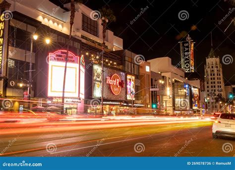 Hollywood Boulevard Nightlife, in the Best Light. Editorial Photo ...