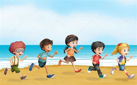 Correr Niños Vector Gráfico Vectorial © Interactimages Imagen 18832963