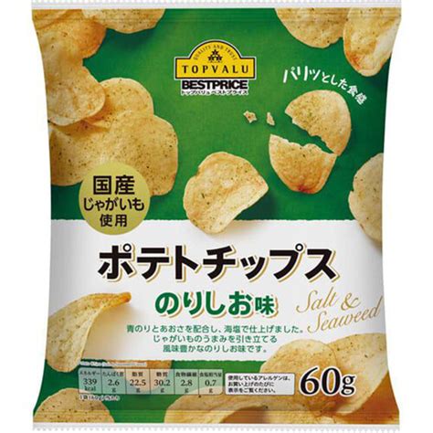 ポテトチップスのりしお味 60g トップバリュベストプライス Green Beans グリーンビーンズ By Aeon