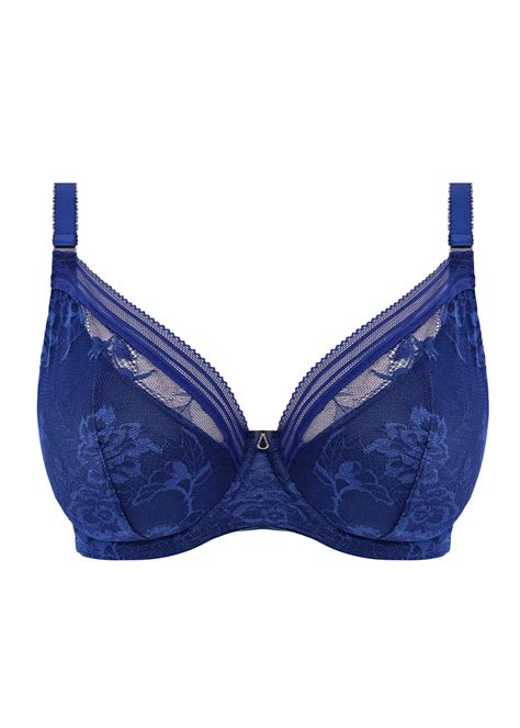 Fusion Lace French Navy Padded Plunge Bra From Fantasie