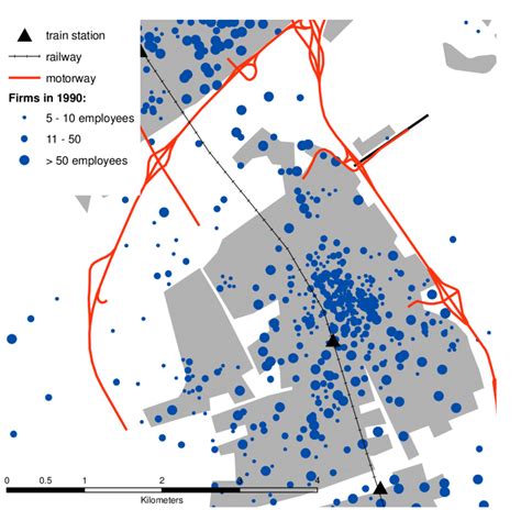 Firm Locations And Distance Measures To Transport Infrastructure