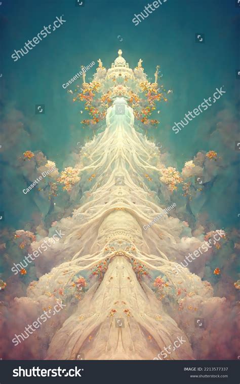 Drape Heaven Paradise Concept Art Painting Stock Illustration ...