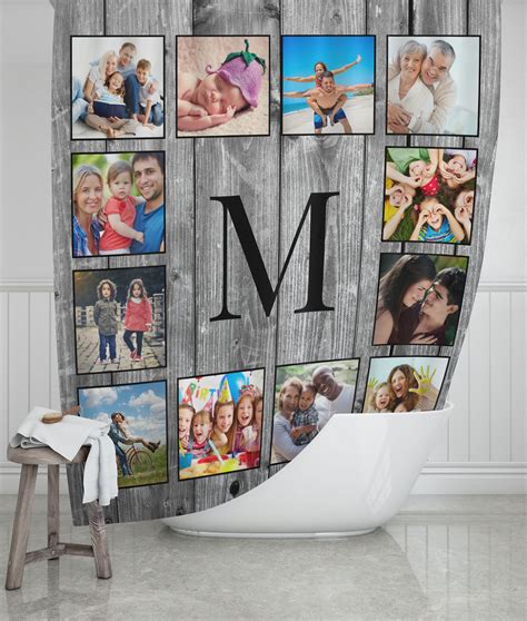 Create Your Custom Photo Collage Rustic Farmhouse Shower Curtain