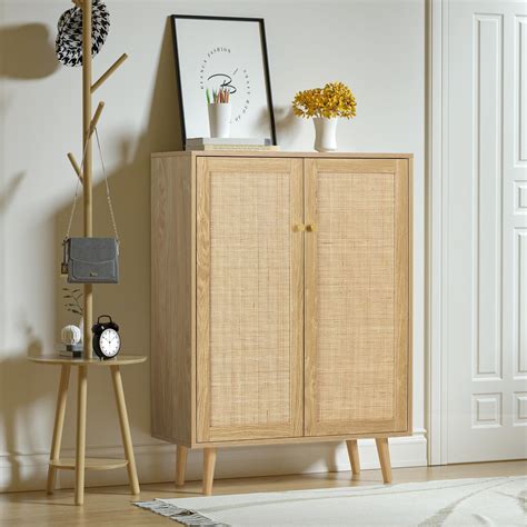 Eumyviv H Tall Sideboards And Buffets With Door Rattan Cabinet