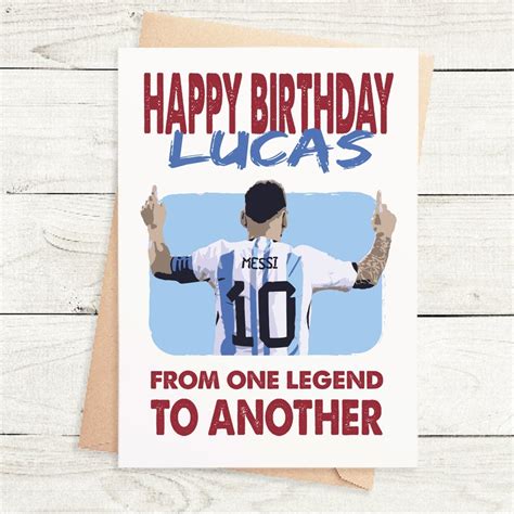 Lionel Messi Birthday Card Personalised Option A Or A Etsy