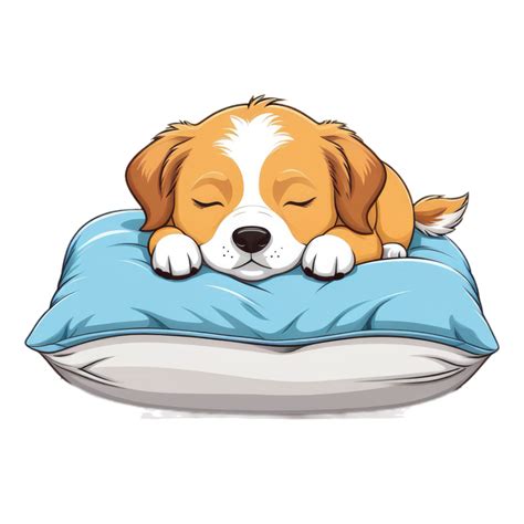 cartoon dog sleeping on a pillow 42793492 PNG