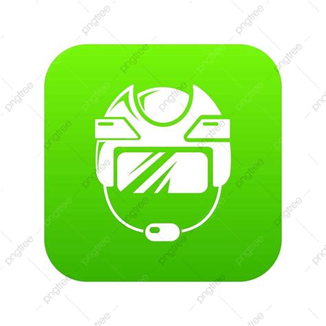 Ice Hockey Helmet Vector Hd Images Hockey Helmet Icon Green Vector Isolated On White Background