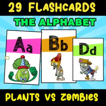 Plants Vs Zombies Flashcards Alphabet By Customized Resources