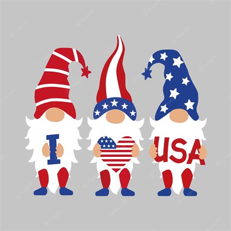 Premium Vector Patriotic Gnomes 4th Of July Gnomes Vector T Shirt Design