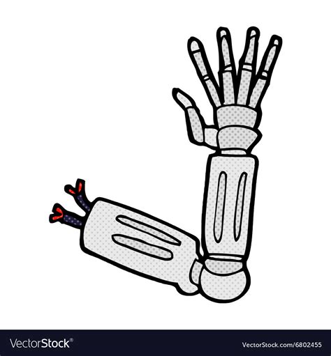 Comic Cartoon Robot Arm Royalty Free Vector Image