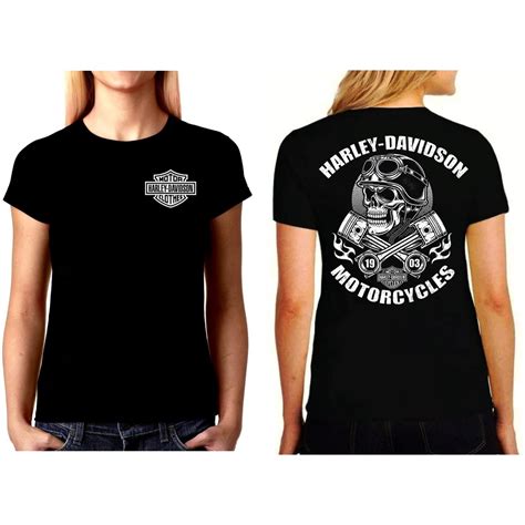 Camiseta Blusa Baby Look Feminina Harley Davidson Hd Frente Costa