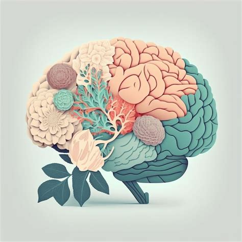 Premium AI Image Human Brain With Decorative Flowers Creative