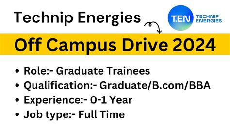 Technip Energies Off Campus Recruitment Drive For Freshers Apply