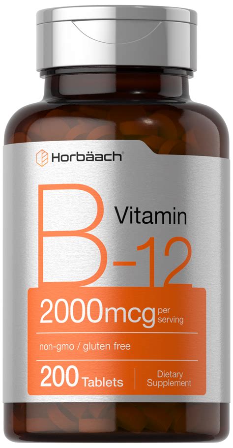 Horbaach Vitamin B12 2000mcg High Potency Vegetarian Tablets Gluten