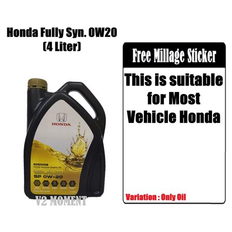 Honda Genuine Fully Synthetic Ultra Green SN 0W 20 Engine Oil Shopee