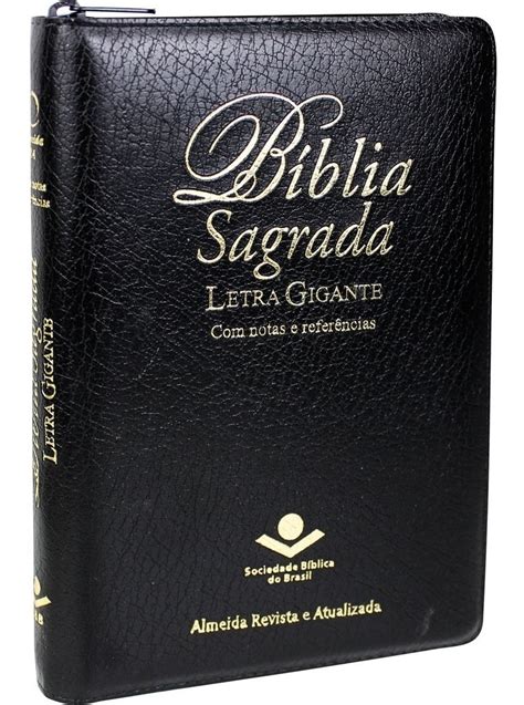 Bíblia Sagrada Almeida Índice E Letra Gigante Zíper BRASIL BÍBLIAS