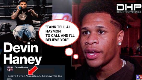 Uh Oh Devin Haney Calling Gervonta Tank Davis Bluff Tell Al Haymon