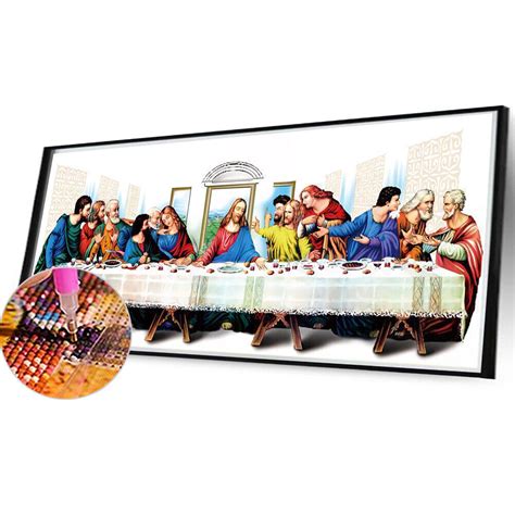 5D DIY Full Round Drill Diamond Painting Religion The Last Supper Decor