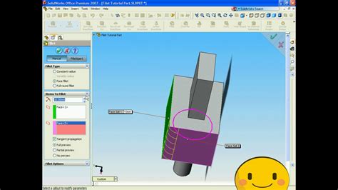 Solidworks Beginners Tutorial 10 To 14 Filet Radius Face Full Round