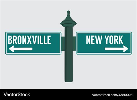 Bronxville and new york street signs Royalty Free Vector