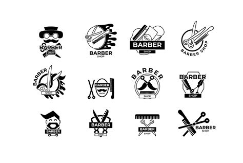 Barber logo collection illustration design 3415842 Vector Art at Vecteezy