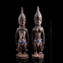 Yoruba Ilorin Oyo Ibeji Twin Figures Authentic African Tribal Art