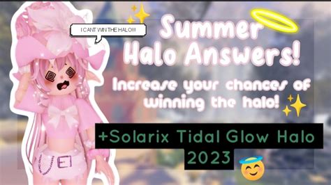 HOW TO WIN THE SOLARIX TIDAL GLOW HALO Royale High Roblox Halo