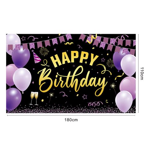 Hotsale Happy Birthday Party Backdrop Black And Gold Glitter Sequin