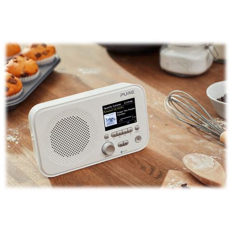 Pure Elan Ir5 White Portable Internet Radio With Bluetooth Spotify Connect Colour