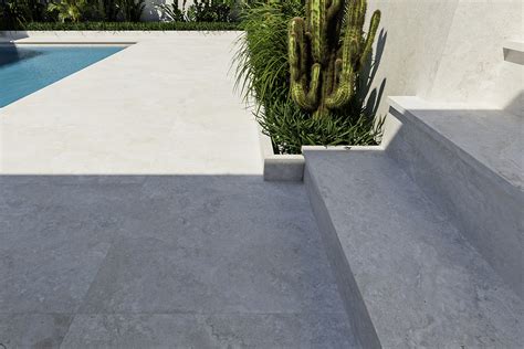 Travertino Crosscut Bianco Strutturato Mm Piastrelle Di Ceramic