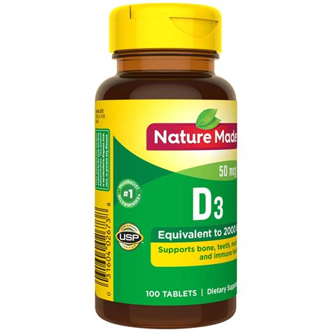 Nature Made Vitamin D Iu Mcg Tablets Count For Bone