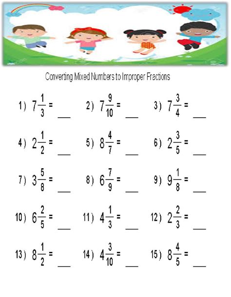 Converting Improper Fractions To Mixed Numbers Worksheets Fr