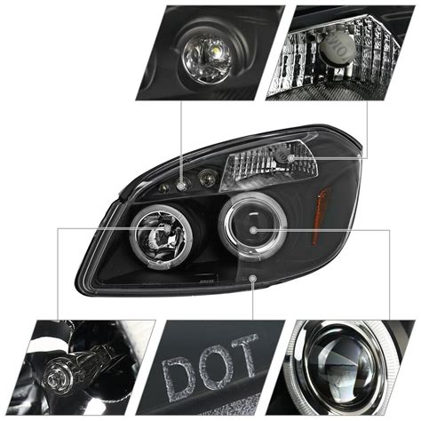 Black Projector Headlights Fits 2005 2010 Chevy Cobalt 07 09 Pontiac G5 Led Halo 841808120930 Ebay