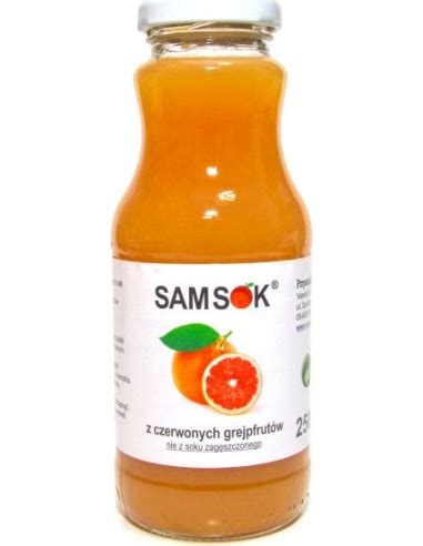 Sok grejpfrutowy ze świeżych czerwonych grejpfrutów 250ml SAM SOK