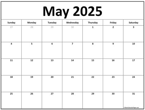 Free Printable Calendar 2025 May Douglas M Worth