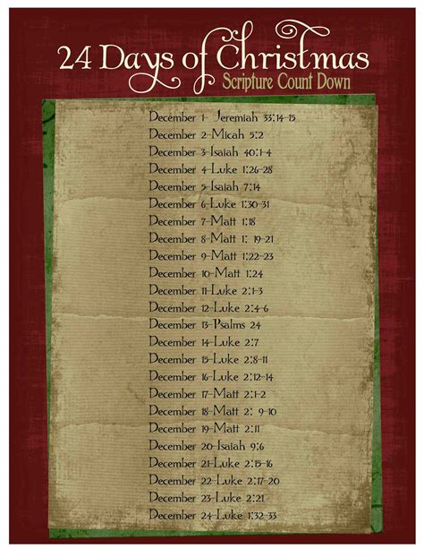 Free Printable Advent Calendar Bible Verses