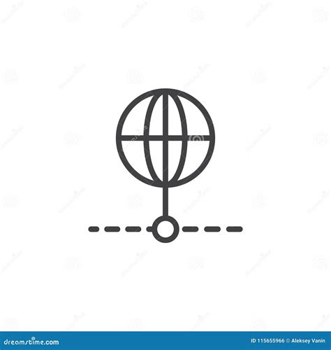 Global Connection Outline Icon Stock Vector Illustration Of Internet