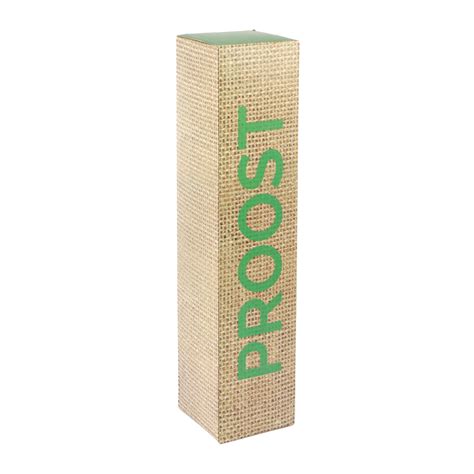 Jongeneel Verpakkingen Kokerdoos 1 Fles Jute Look Proost Groen 8x8x35 6 Cm