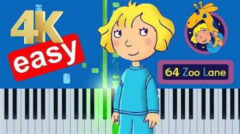 64 Zoo Lane Theme Song Slow Medium Easy Piano Tutorial 4k Youtube