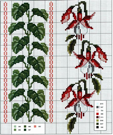 Schemi A Punto Croce Cornici E Bordi Con Fiori Colorati