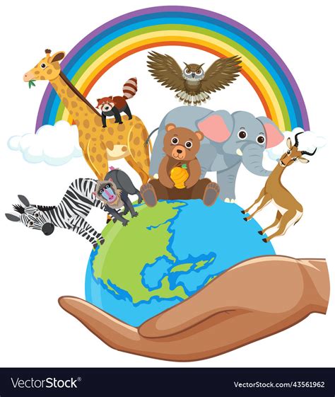 Animals On Earth Icon On White Background Vector Image