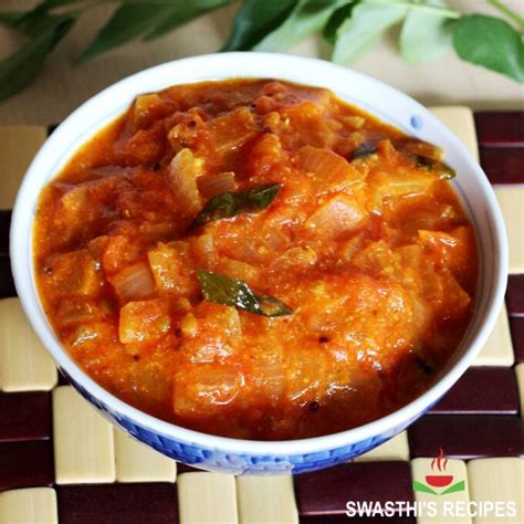 Tomato Curry Recipe Andhra Tomato Kura Swasthi S Recipes