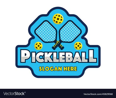 Pickleball Badge Modern Flat Style Royalty Free Vector Image