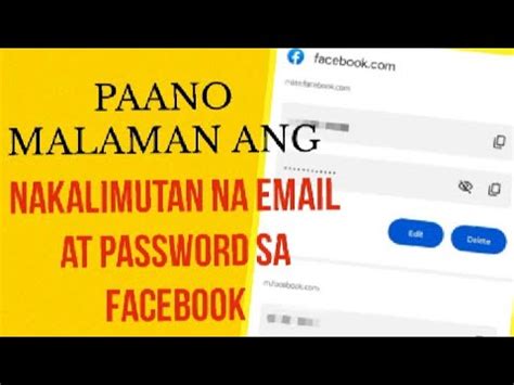 Paano Malaman Ang Nakalimutan Na Email At Password Sa Facebook Youtube