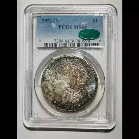 D Pcgs Ms Original Toned Colors Morgan Silver Dollar Cac Bob