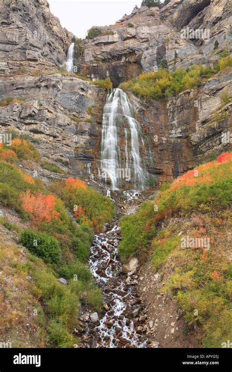 Bridal Veil Falls Alpine Loop Provo Canyon Provo Utah Usa Stock