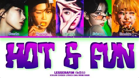LE SSERAFIM 1 800 HOT FUN Lyrics Color Coded Lyrics Eng Rom Han YouTube